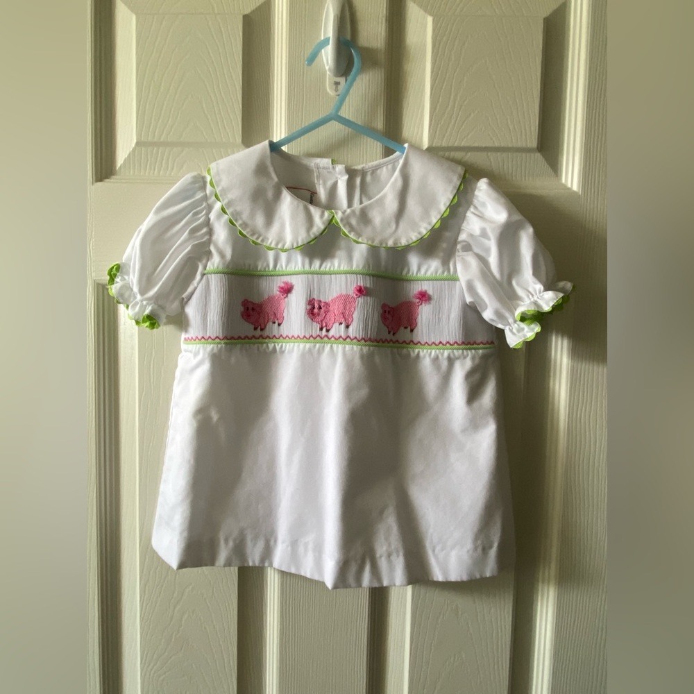 Castle and Crowns 3 little pigs smocked top